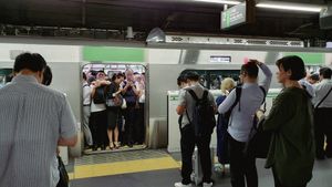 Metro on rush hour in japan